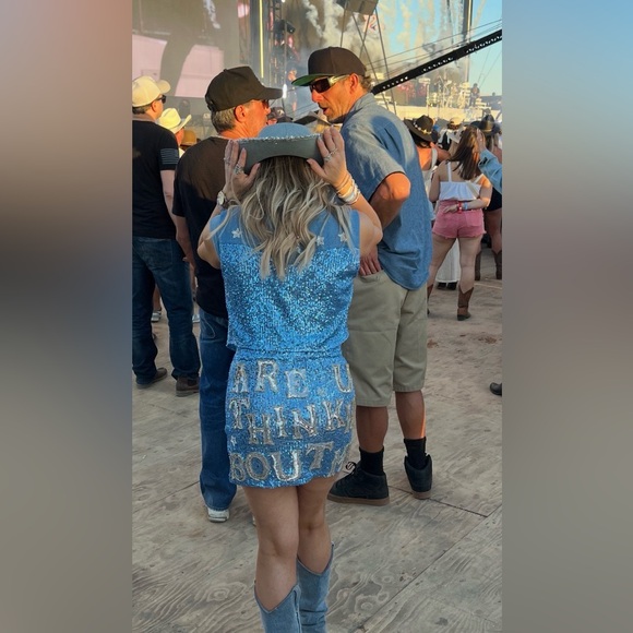 East N West Label Sequin Western Festival Set Vest, Top & Skirt | Size S,XS & 1 - Picture 4 of 17